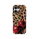 İphone 17 Vorian Çift Katmanlı Leopar Kiraz Kılıf