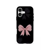 İphone 17 Vorian Çift Katmanlı Midnight Pink Bow Kılıf