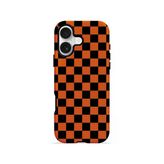İphone 17 Vorian Çift Katmanlı Orange Checkerboard Kılıf
