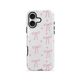 İphone 17 Vorian Çift Katmanlı Soft Pink Ribbon Toss Kılıf