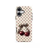 İphone 17 Vorian Çift Katmanlı Wild Cherry Bow Kılıf