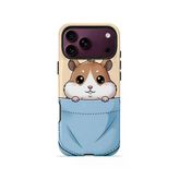 İphone 18 Pro Max Vorian Çift Katmanlı Cepli Hamsterli Kılıf