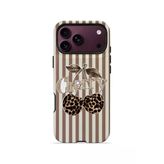 İphone 18 Pro Max Vorian Çift Katmanlı Cherry Leopar Kılıf