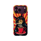 İphone 18 Pro Max Vorian Çift Katmanlı Kahve Molası Kedi Kılıf
