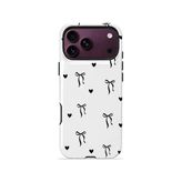 İphone 18 Pro Max Vorian Çift Katmanlı Tiny Bows Hearts Kılıf