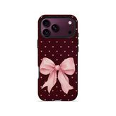 İphone 18 Pro Vorian Çift Katmanlı Blush Heart Bow Kılıf