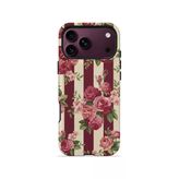 İphone 18 Pro Vorian Çift Katmanlı Bordo Gül Serit Kılıf