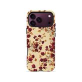İphone 18 Pro Vorian Çift Katmanlı Bordo Kır Çiçeği Kılıf