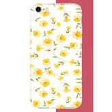 İphone 6 - 6S Uyumlu Sarı Çiçek Pattern Baskılı Silikon Kılıf