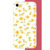İphone 7-8-Se 2020 Uyumlu Sarı Çiçek Pattern Baskılı Silikon Kılıf