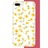 İphone 7 Plus-8 Plus Uyumlu Sarı Çiçek Pattern Baskılı Silikon Kılıf