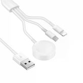 İphone Akıllı Saat 3 İn 1 Lightning-Type-C-Wireless Usb Şarj Kablosu