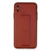 İphone Xs Coco Deri Standlı Kapak - Fuşya