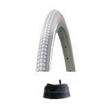 IRC 24 Jant 24x1.3/8 Bisiklet Dış Lastiği Gri + İç Lastik Seti