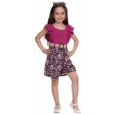İrem Çocuk Giyim Kız Çocuk Çiçek Desen Fırfırlı Tulum