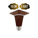 İrem Kahverengi Krom 15Cm Plastik Ayak Mobilya Masa Ve Dolap Ayağı(Kahverengi Krom)(15Cm) Kahverengi 15Cm 15Cm - 2 Adet