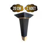 Irem Siyah Altın 20Cm Plastik Ayak Mobilya Masa Ve Dolap Ayağı(20Cm)(Siyah - Altın) Siyah 20Cm 20Cm - 2 Adet