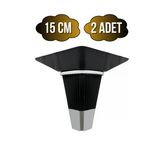 İrem Siyah Krom 15Cm Plastik Ayak Mobilya Masa Ve Dolap Ayağı(Siyah Krom)(15Cm) Siyah 15Cm 15Cm - 2 Adet