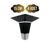 İrem Siyah Krom 15Cm Plastik Ayak Mobilya Masa Ve Dolap Ayağı(Siyah Krom)(15Cm) Siyah 15Cm 15Cm - 4 Adet