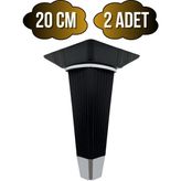 Irem Siyah Krom 20CM Plastik Ayak Mobilya Masa ve Dolap AYAĞI(20CM)(SİYAH - Krom) - 20cm - 2 ADET