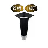 İrem Siyah Krom 20Cm Plastik Ayak Mobilya Masa Ve Dolap Ayağı(20Cm)(Siyah - Krom) Siyah 20Cm 20Cm - 1 Adet