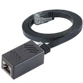 IRENIS CAT6 Yassı Ethernet Kablo ve Ekleyici birlikte Uzatma Seti Siyah 10 Metre