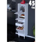 Irmak 45 cm Sepetli Çok Amaçlı Üst Çift Kapaklı 2 Çekmeceli Mutfak Kiler Banyo Dolabı 45x181x32 cm