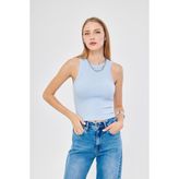 Irmak Kerekli Kadın Fitilli Basic Crop Atlet 4003 - Mavi