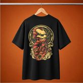 Iron Man Samurai Oversize Tisort - Siyah
