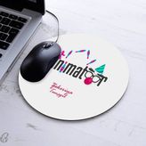 Isimli Animatör Temalı Yuvarlak Mousepad - Beyaz