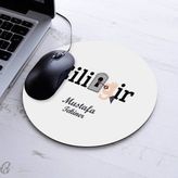 Isimli Çilingir Temalı Yuvarlak Mousepad - Beyaz