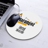 Isimli Marangoz Temalı Yuvarlak Mousepad - Beyaz