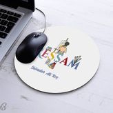 Isimli Ressamlara Özel Yuvarlak Mousepad - Beyaz