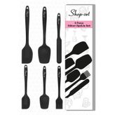 Isıya Dayanıklı Yanmaz Yapışmaz Silikon Spatula Seti 6'lı Siyah