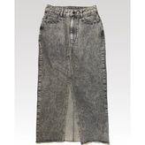 Işlemeli Denim Etek - Gri - 36