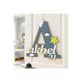 İsme Özel Ahşap Baş Harf İsimli Bebek Odası Kapı Süsü