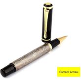 Isme Özel Desenli Metal Roller Kalem - Sarı