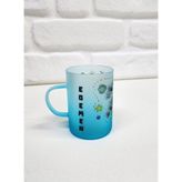 Isme Özel Kişiye Özel Uzay Tasarımlı Buzlu Cam Çay Bardağı Çay Fincanı - Mavi - 200 ml