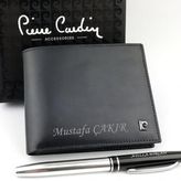 Isme Özel Pierre Cardin Gerçek Deri Cüzdan + Hediyeli