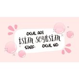 Isme Özel Temalı 30 Adet Okul Etiketi