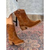 Isolde Deri Sivri Burun Western Taba Kadın Kovboy Bot - Camel
