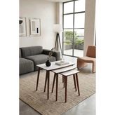 Istanbul 3'lü Zigon Sehpa %100 Mdf - Krem