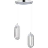 Istanbul Avize Beta 2'li Gümüş Ledli Modern 3 Renk LED Avize