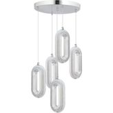 Istanbul Avize Beta 5'li Gümüş Ledli Modern 3 Renk LED Avize