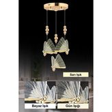 Istanbul Avize Ipek 3'lü Gold Ledli 3 Renk Modern LED Avize