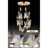 Istanbul Avize Ipek 6'lı Gold Ledli 3 Renk Modern LED Avize