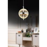 İstanbul Avize Küre Tekli Gümüş Ledli Modern 3 Renk Led Avize