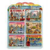 İstanbul Temalı Ahşap Buzdolapı Süsü Magnet 6'Lı Set