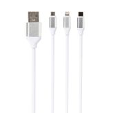 Ithink Silver 3in 1 Çoklu Şarj Kablosu Beyaz