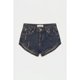 it's basic Kadın Koyu Kot 11s6 Süper Mini %100 Koton Denim Şort